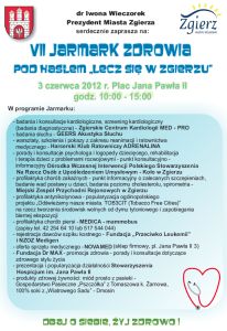 VII JARMARK ZDROWIA - 03.06.2012 r. plakat