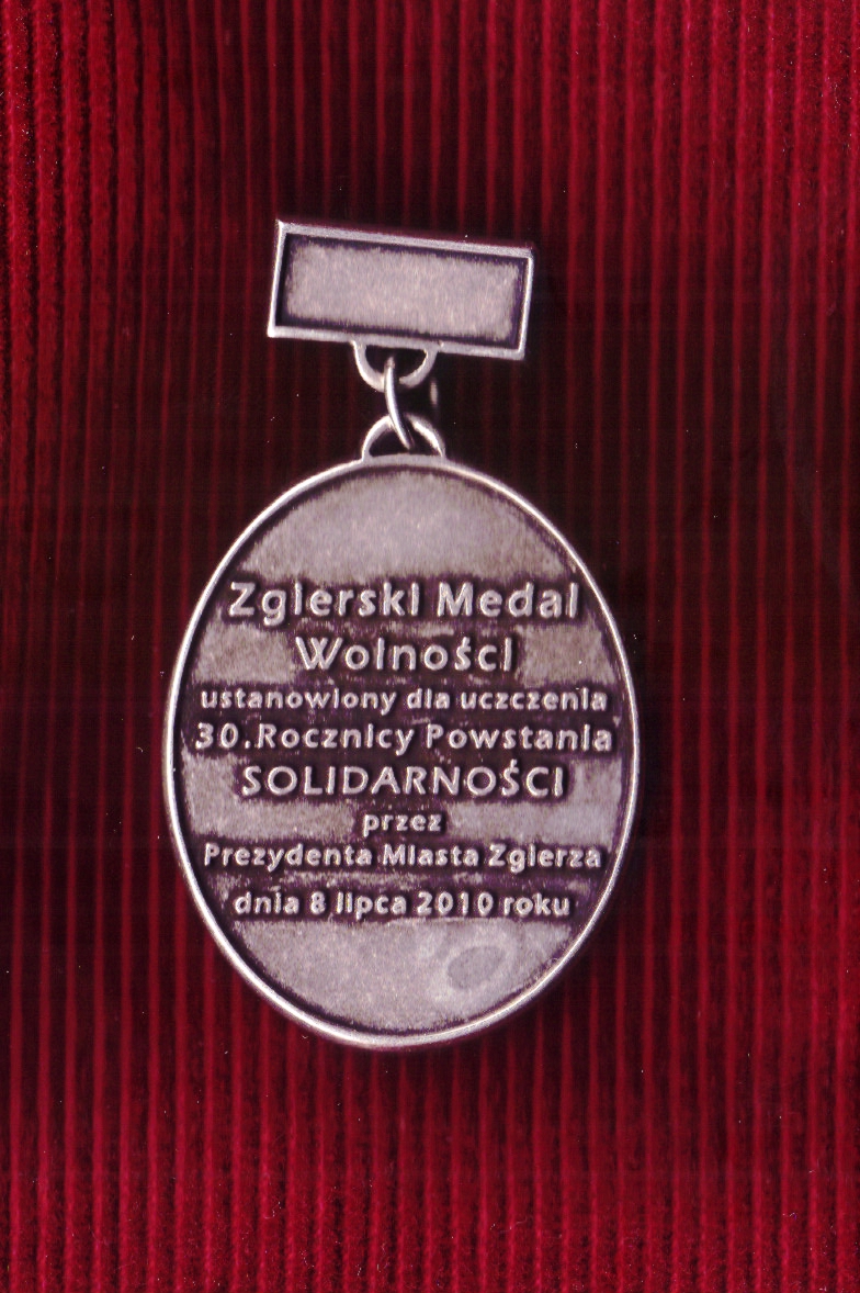 Zgierski Medal Wolności tył
