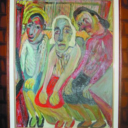 Obraz Władysława Rząba przedstawiający trzy kobiety siedzące obok siebie