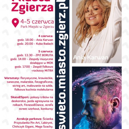 Plakat z programem obchodów Święta Miasta Zgierza 2022
