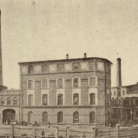 Zdjęcie archiwalne przedstawia fabrykę Borsta 1889 r. - Cyfrowa Biblioteka Narodowa