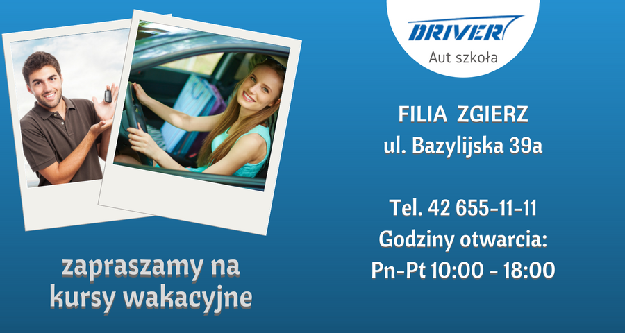 Obraz firmy sponsorującej organizację kina letniego - firma Driver - auto szkoła