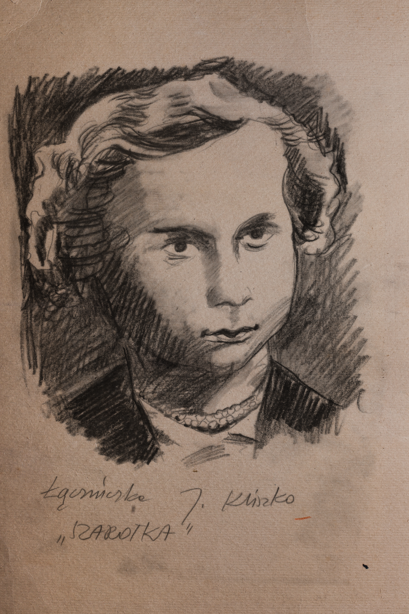 Szkic ołówkiem - portret Jadwigi (Kliszkównej) Bielskiej