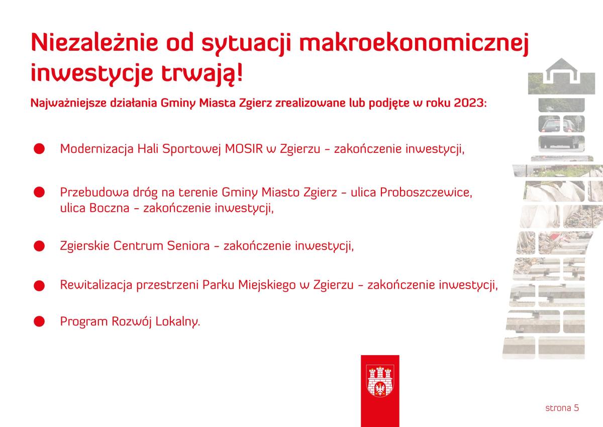 wykaz zrealizowanych lub podjętych inwestycji w 2023 roku wykaz zrealizowanych lub podjętych inwestycji w 2023 roku