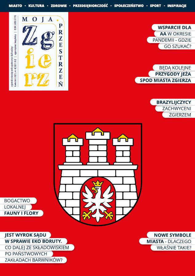 Okładka wydawnictwa Zgierz - moja przestrzeń kwiecień 2021 r.