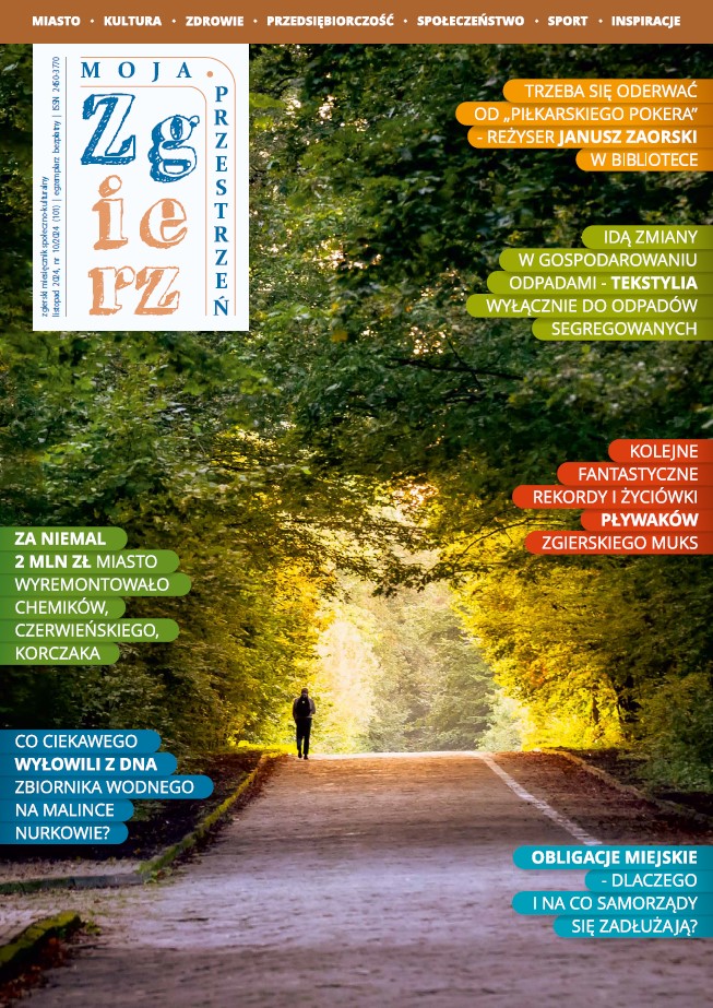 Okładka wydawnictwa Zgierz - moja przestrzeń listopad 2024 r.