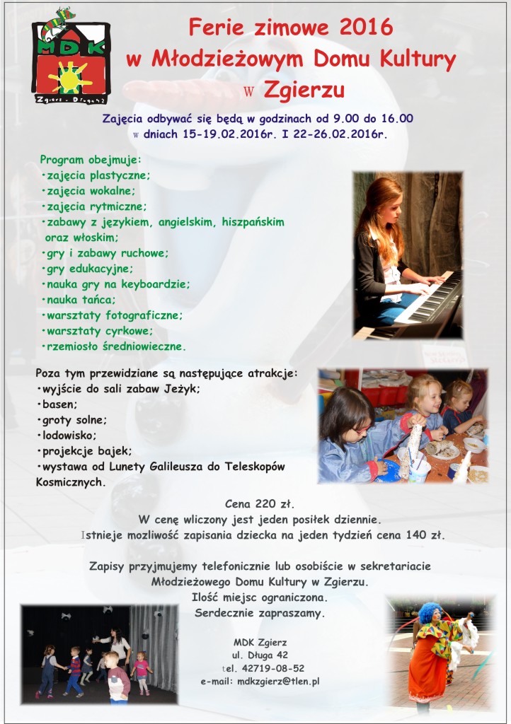 Plakat z informacjami o wydarzeniu Plakat z informacjami o wydarzeniu