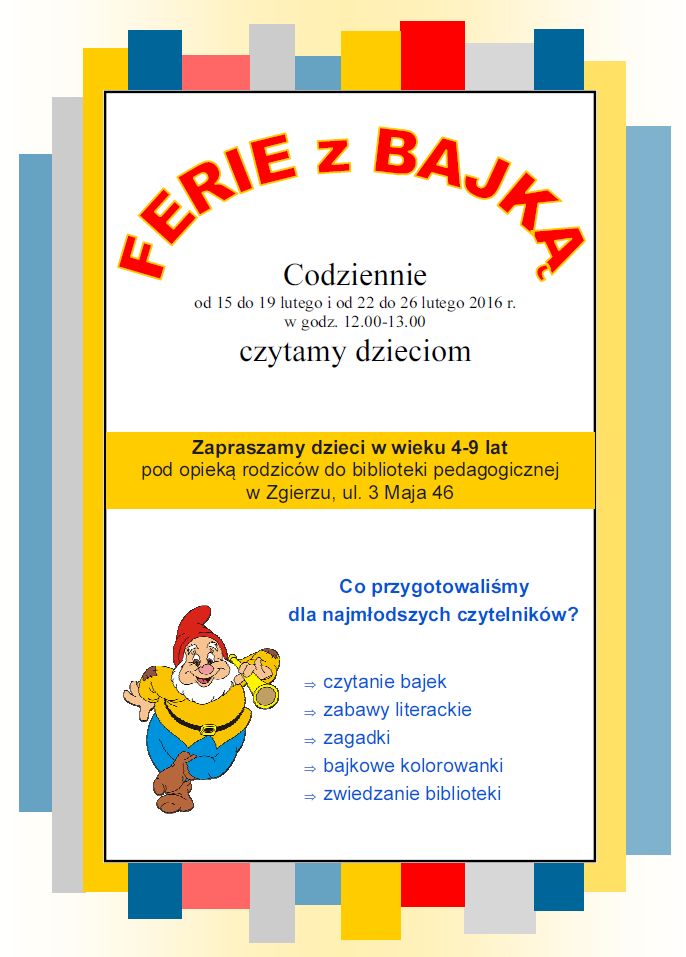Plakat z informacjami o wydarzeniu Plakat z informacjami o wydarzeniu