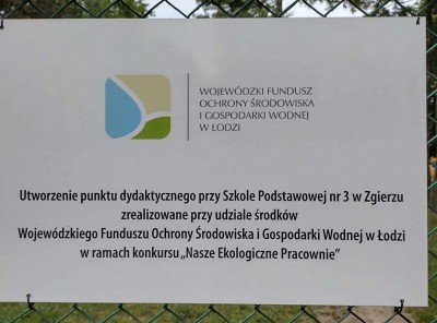 tablica informacyjna o zrealizowanym projekcie