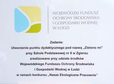 tablica informacyjna o zrealizowanym projekcie