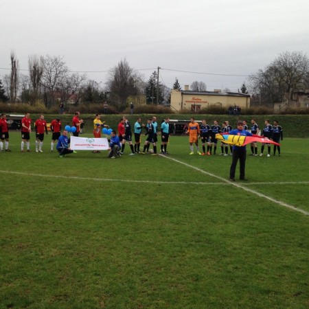 Uczestnicy obchodów na boisku sportowym