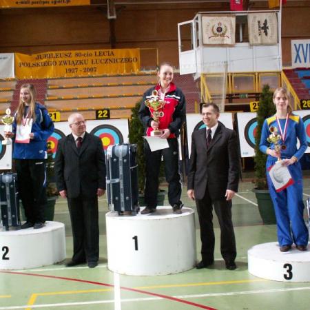 2008 rok - Mistrzostwa Polski - Aleksandra Róg /pierwsza z prawej na podium/