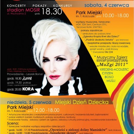 Plakat z programem obchodów Święta Miasta Zgierza 2011