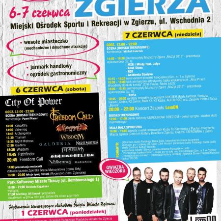 Plakat z programem obchodów Święta Miasta Zgierza 2015