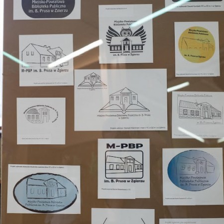 Projekty graficzne na logo M-PBP im. B. Prusa zgłoszone do konkursu