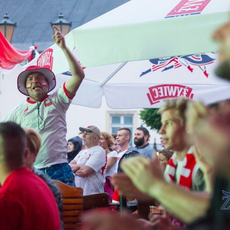 Zgierskie Kino Kibica podczas meczu Polska - Portugalia
