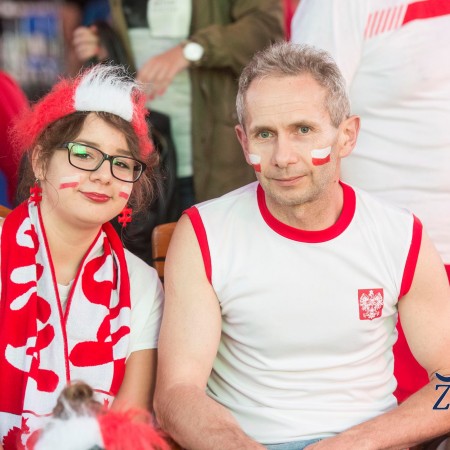 Zgierskie Kino Kibica podczas meczu Polska - Portugalia