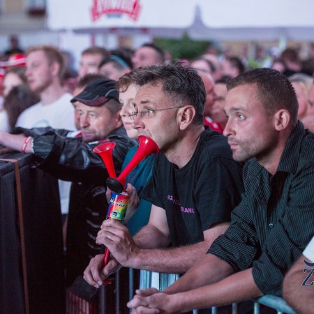 Zgierskie Kino Kibica podczas meczu Polska - Portugalia