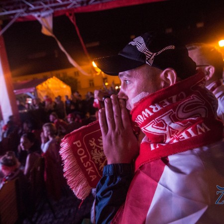 Zgierskie Kino Kibica podczas meczu Polska - Portugalia