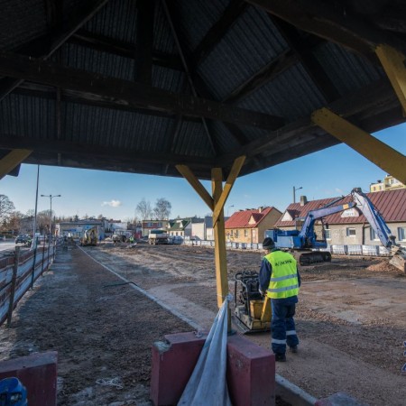 Przebudowa targowiska miejskiego - grudzień 2016 r.