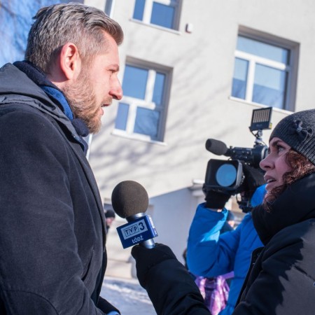 Prezydent Miasta Zgierza udziela wywiadu TVP3