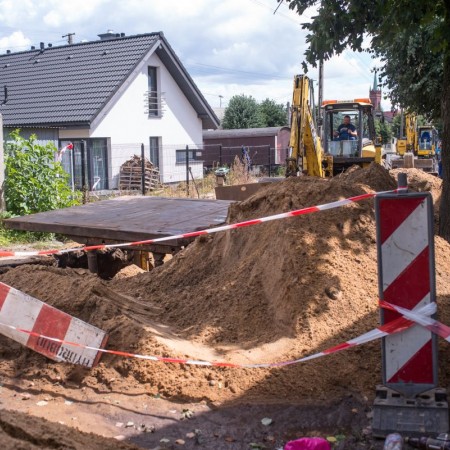 Widok ul. Bazylijskiej w trakcie inwestycji - 13.07.2017 r.