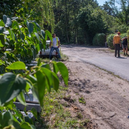 Widok ul. Chełmskiej (rękaw) w trakcie inwestycji - 16.08.2017 r.