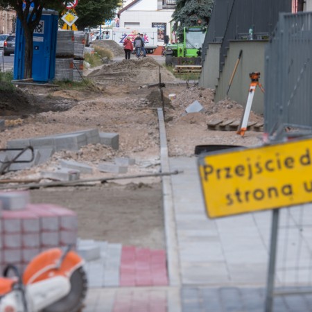 Widok ul. Długiej w trakcie inwestycji - 22.06.2018 r.