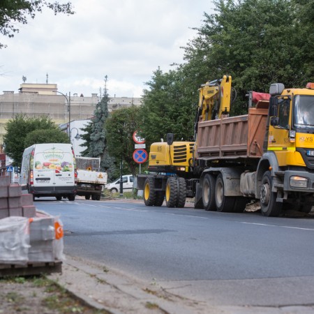 Widok ul. Długiej w trakcie inwestycji - 22.06.2018 r.