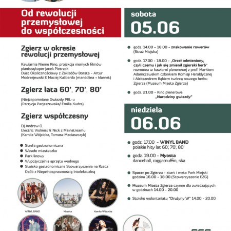 Plakat z programem obchodów Święta Miasta Zgierza 2021