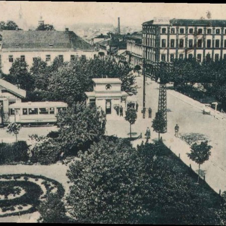 Zgierska krańcówka z tramwajem do Łodzi tuż przed wybuchem II wojny światowej