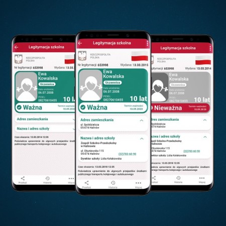 mLegitymacja szkolna na telefonie komórkowym