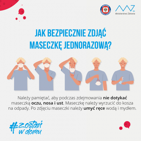 Jak bezpiecznie zdjąć maseczkę 