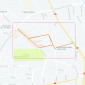 Mapka z zaznaczoną ścieżką rowerową