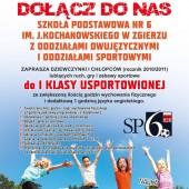 Plakat informujący o naborze do szkoły