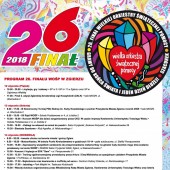 Plakat z programem 26. Finału WOŚP w Zgierzu