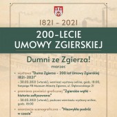 Program obchodów 200-lecia Umowy Zgierskiej w marcu 2021 r.