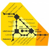 Mapka połączeń objętych biletem strefowym ŁKA