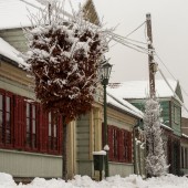 Park Kulturowy Miasto Tkaczy zimą