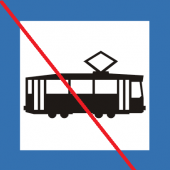 przekreślony znak drogowy linia tramwajowa