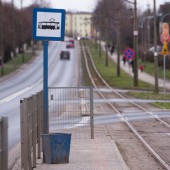 Tory tramwajowe przed realizacją projektu - ul. 1 Maja (29.01.2018 r.)