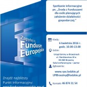 Bezpłatne spotkanie informacyjne z cyklu "Środa z funduszami..." plakat