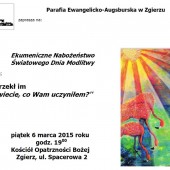 Ekumeniczne Nabożeństwo Światowego Dnia Modlitwy plakat