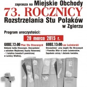 73. rocznica rozstrzelania stu Polaków w Zgierzu plakat