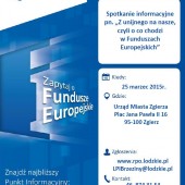 Spotkanie informacyjne dot. wykorzystywania środków UE plakat