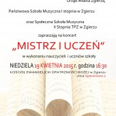 Koncert "Mistrz i uczeń" plakat