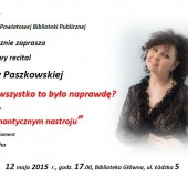 Premiera recitalu Anny Paszkowskiej plakat