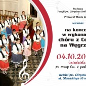 Koncert chóru z Ceglid na Węgrzech plakat