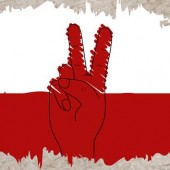 Plakat informujący o obchodach Dnia Solidarności i Wolności w Zgierzu