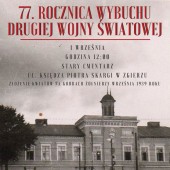 Plakat informujący o obchodach rocznicy wybuchu II Wojny Światowej w Zgierzu